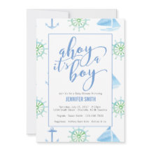 Watercolor Nautical Boy Baby Shower