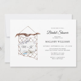 Invitación Watercolor Nautical Net Bridal Shower