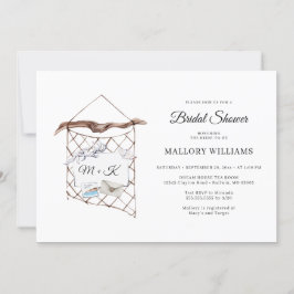 Invitación Watercolor Nautical Net Bridal Shower