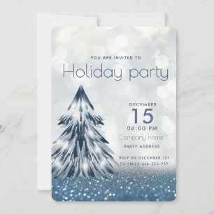 Invitación Watercolor navidad árbol bokela de vacaciones