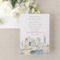 Watercolor New York City USA Destination Wedding