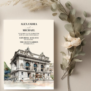 Invitación Watercolor New York Destination Wedding
