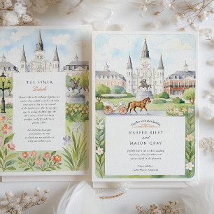 Invitación Watercolor Nueva Orleans Boda