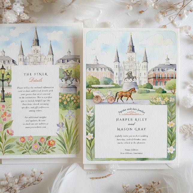 Invitación Watercolor Nueva Orleans Boda (Subido por el creador)