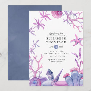 Invitación Watercolor Ocean Life Nautical Bridal Shower