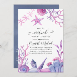 Invitación Watercolor Ocean Life Online Boda virtual