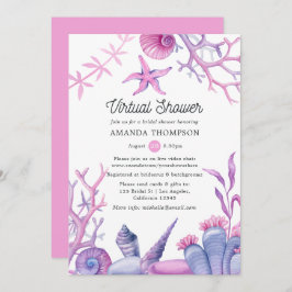 Invitación Watercolor Ocean Life Virtual Bridal Shower