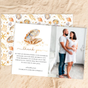 Invitación Watercolor Ocean Little Pearl Photo Shower Card