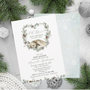 Invitación Watercolor Oh Deer Baby Shower