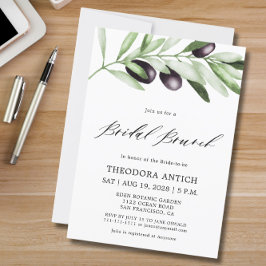 Invitación Watercolor Olive Branches Bridal Brunch