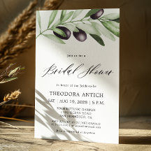 Watercolor Olive Brands Bridal Shower