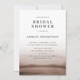Invitación Watercolor Ombre Brown Moderno Ducha Bridal