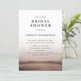 Invitación Watercolor Ombre Brown Moderno Ducha Bridal