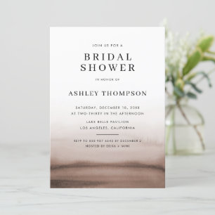 Invitación Watercolor Ombre Brown Moderno Ducha Bridal