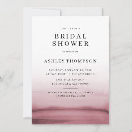 Invitación Watercolor Ombre Rojo Moderno Ducha Bridal