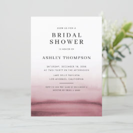 Invitación Watercolor Ombre Rojo Moderno Ducha Bridal