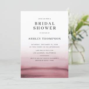 Invitación Watercolor Ombre Rojo Moderno Ducha Bridal