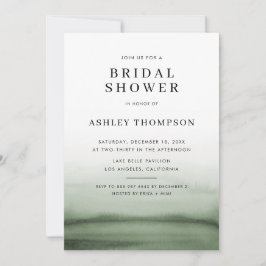 Invitación Watercolor Ombre Verde Moderno Ducha Bridal