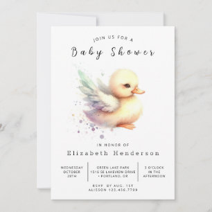 Invitación Watercolor Online Duck Baby Shower