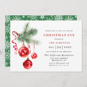 Invitación Watercolor Ornament NAVIDADES de vacaciones EVE