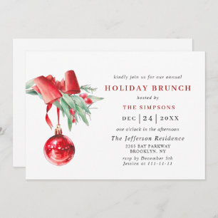 Invitación Watercolor Ornament NAVIDADES HOLIDAY BRUNCH