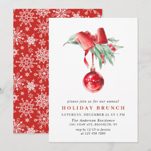 Invitación Watercolor Ornament NAVIDADES HOLIDAY BRUNCH