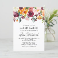 Watercolor Otoño Blooms Fall Bar Mitzvah