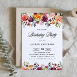 Invitación Watercolor Otoño Blooms Garland Birthday Party<br><div class="desc">Invite a los invitados a su evento con esta invitación de fiesta de cumpleaños de personalizable de otoño. Cuenta con guirnaldas acuarelas de flores de otoño. Personalice agregando sus detalles. Esta floral invitación de cumpleaños es perfecta para fiestas de cumpleaños de otoño. Los elementos coincidentes están disponibles.</div>