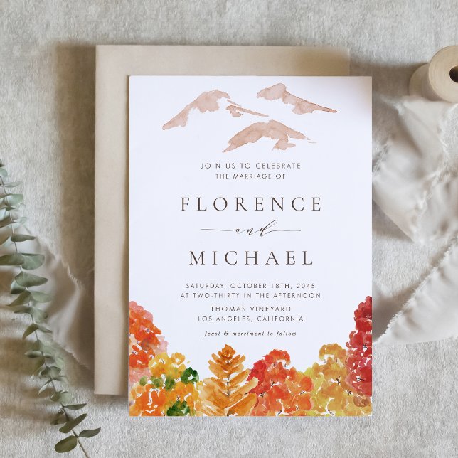 Invitación Watercolor Otumn Woodlands Fall Wedding (Subido por el creador)