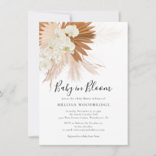 Invitación Watercolor Pampas Grass Fall Chica Baby Shower