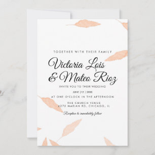 Invitación Watercolor Pampas Leaf Silhouette Boda