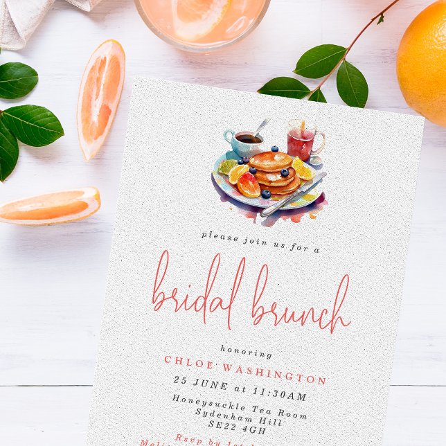 Invitación Watercolor Pancakes Bridal Brunch (Subido por el creador)