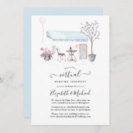 Invitación Watercolor París Boda virtual en línea