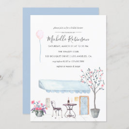 Invitación Watercolor París Tema Bridal Shower