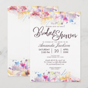 Invitación Watercolor Pastel Floral Bridal Shower
