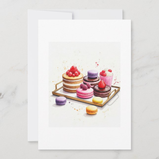 Invitación watercolor pastrys (Anverso)
