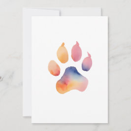 Invitación Watercolor Paw Print Background