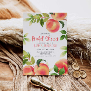 Invitación Watercolor Peach Bridal Shower