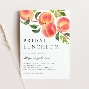 Invitación Watercolor Peaches Summer Bridal Luncheon