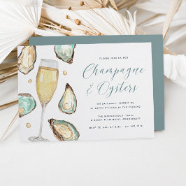 Invitación Watercolor Pearl Champagne y Oysters Fiesta