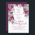 Invitación Watercolor Peony Corporate Logo Bat Mitzvah<br><div class="desc">Watercolor Peony Corporate Logo Bat Mitzvah Invitation presenta un elegante marco de flores color agua morado Peony en un suave color violeta y rosa polvoriento con hojas verdes sobre un fondo blanco con tu información sobre la invitación Bat Mitzvah en el centro. Personalice editando el texto en los cuadros de...</div>
