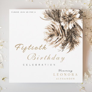 Invitación Watercolor Peony Flores CUALQUIER fiesta de cumple