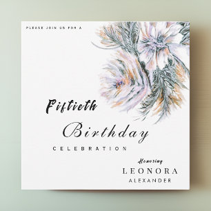 Invitación Watercolor Peony Flores CUALQUIER fiesta de cumple