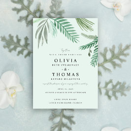 Invitación Watercolor Pequeña Palm de destino Wedding