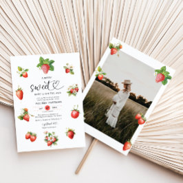 Invitación Watercolor Photo Berry Sweet Baby Shower