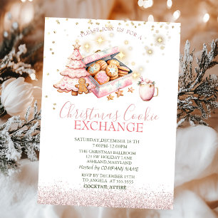 Invitación Watercolor Pine Tree Gingerbread Navidades