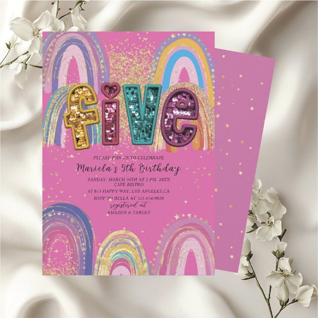 Invitación  Watercolor pink and gold stars  BirthdaInvitation (Subido por el creador)