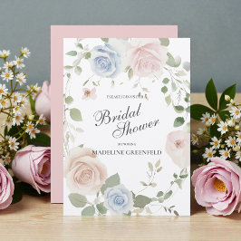 Invitación Watercolor Pink Flowers Wedding Bridal Shower