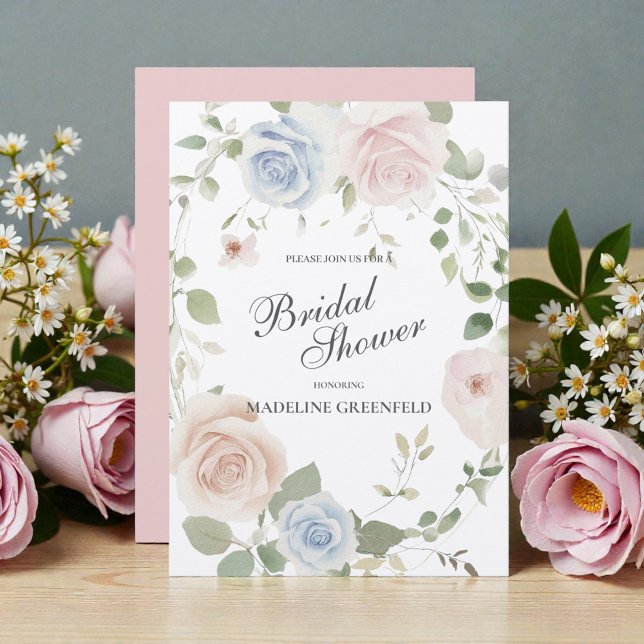 Invitación Watercolor Pink Flowers Wedding Bridal Shower (Subido por el creador)