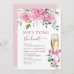 Invitación Watercolor Pink Hydrangea Bridal Shower